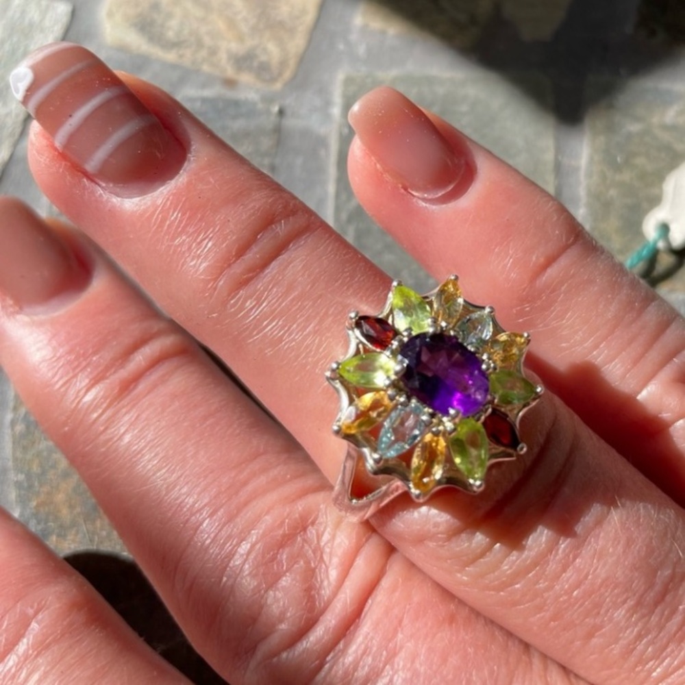 Semi Precious Sterling Silver Ring